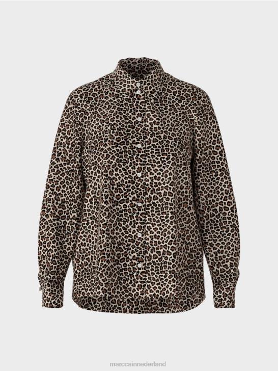 kleding poeder crème 464J977 Blouse in overhemdstijl, \"rethink Together\". Marc Cain