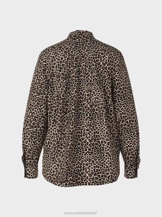 kleding poeder crème 464J977 Blouse in overhemdstijl, \"rethink Together\". Marc Cain