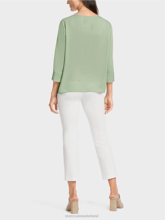 kleding poeder munt 464J1012 \"rethink Together\" top in blousestijl Marc Cain