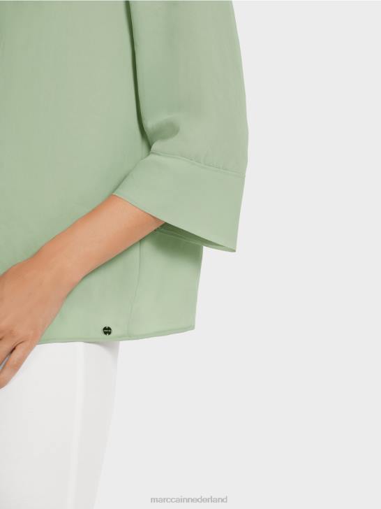 kleding poeder munt 464J1012 \"rethink Together\" top in blousestijl Marc Cain