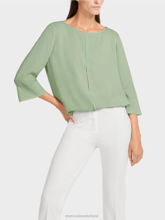 kleding poeder munt 464J1012 \"rethink Together\" top in blousestijl Marc Cain