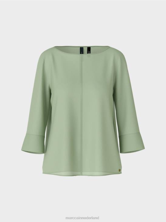 kleding poeder munt 464J1012 \"rethink Together\" top in blousestijl Marc Cain