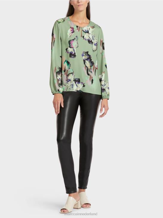 kleding poeder munt 464J1026 blouse met all-over print Marc Cain