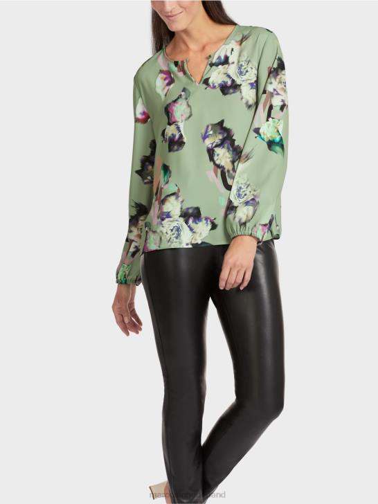 kleding poeder munt 464J1026 blouse met all-over print Marc Cain