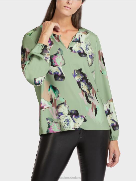 kleding poeder munt 464J1026 blouse met all-over print Marc Cain