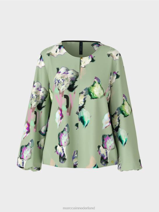 kleding poeder munt 464J1026 blouse met all-over print Marc Cain