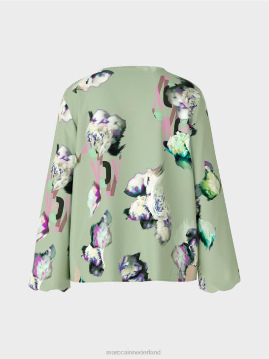 kleding poeder munt 464J1026 blouse met all-over print Marc Cain