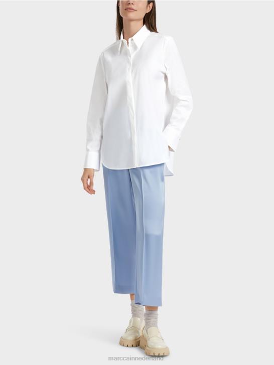 kleding wit 464J858 blouse met verlengde rug Marc Cain