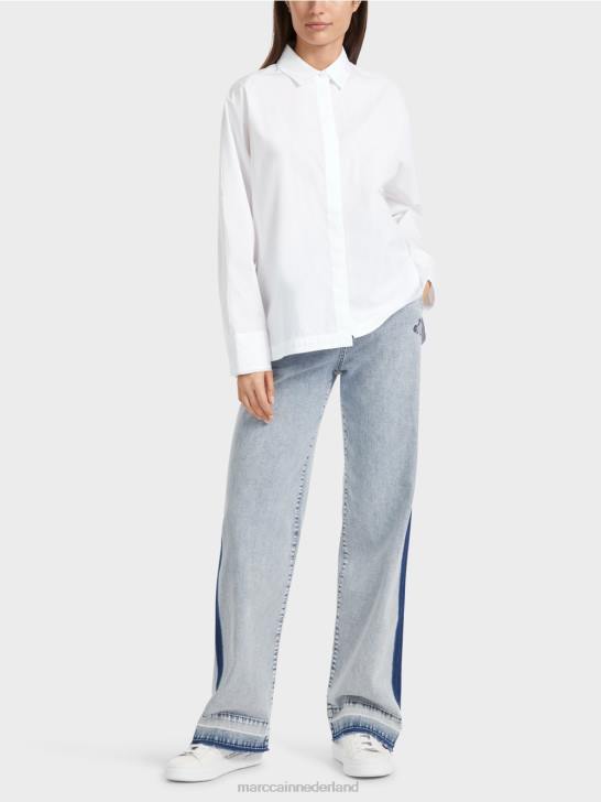 kleding wit 464J868 "rethink Together" kimonoblouse Marc Cain