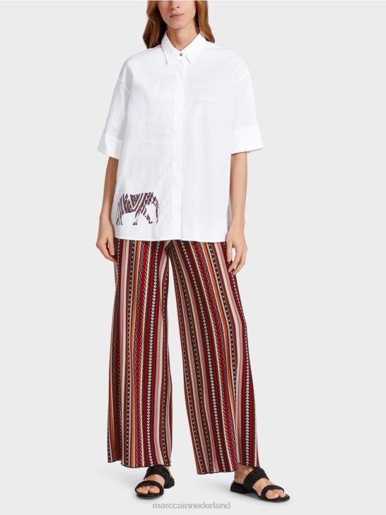 kleding wit 464J909 blouse met 3/4-mouwen Marc Cain