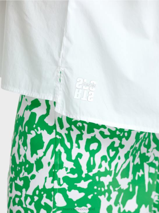 kleding wit 464J922 blouse met v-hals \"rethink samen\". Marc Cain