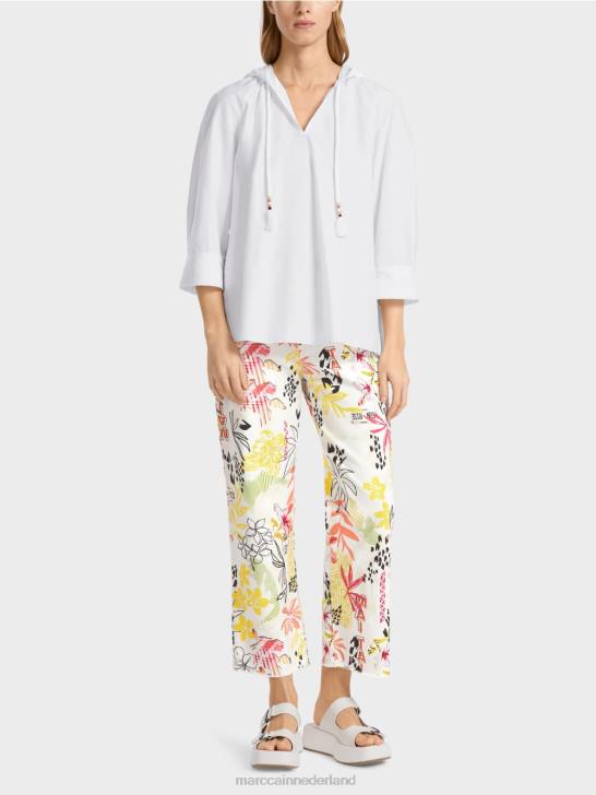 kleding wit 464J933 casual blouse met elegante zijde Marc Cain