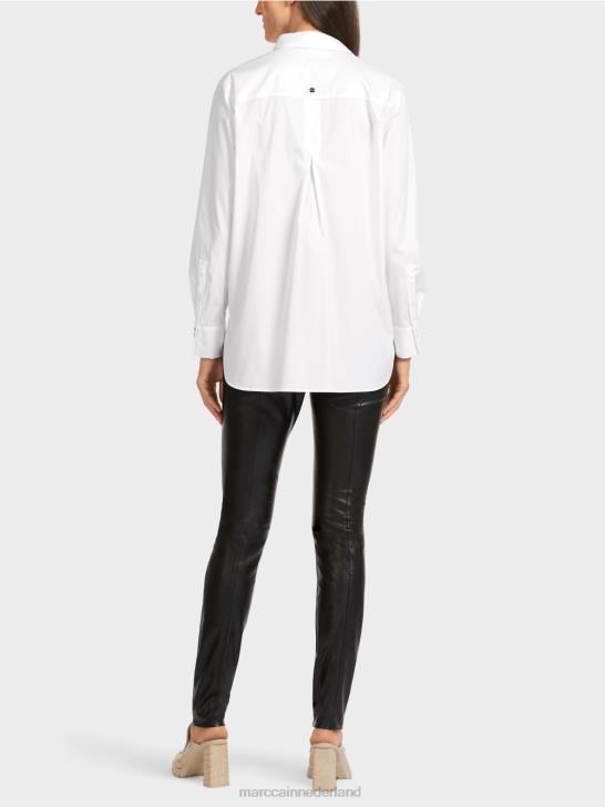 kleding wit 464J987 Oversized blouse in overhemdstijl Marc Cain