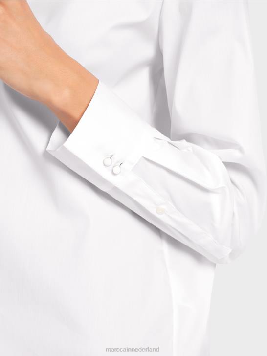 kleding wit 464J987 Oversized blouse in overhemdstijl Marc Cain