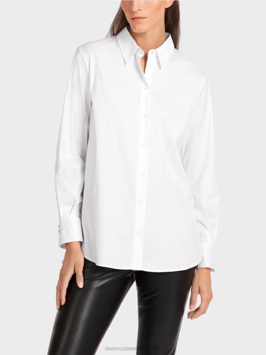 kleding wit 464J987 Oversized blouse in overhemdstijl Marc Cain