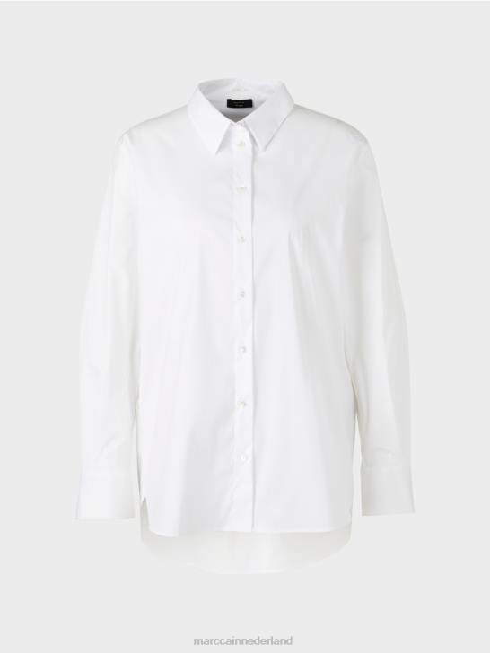 kleding wit 464J987 Oversized blouse in overhemdstijl Marc Cain