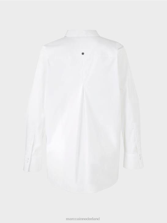 kleding wit 464J987 Oversized blouse in overhemdstijl Marc Cain