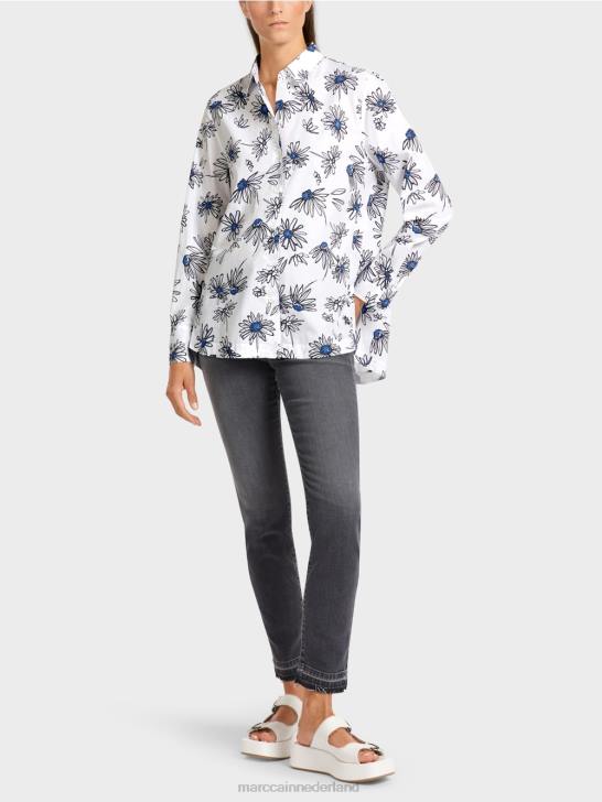 kleding wit 464J990 "rethink Together" bloemenblouse Marc Cain