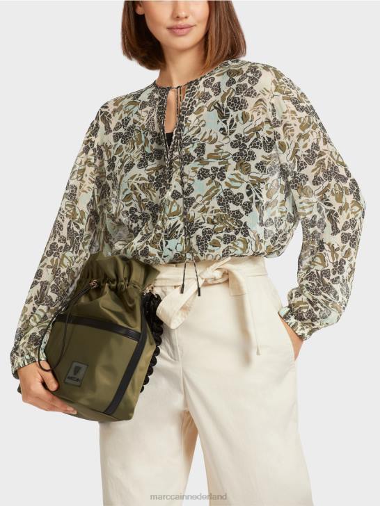 kleding zacht dakraam 464J981 top in blousestijl van viscose-crêpe Marc Cain