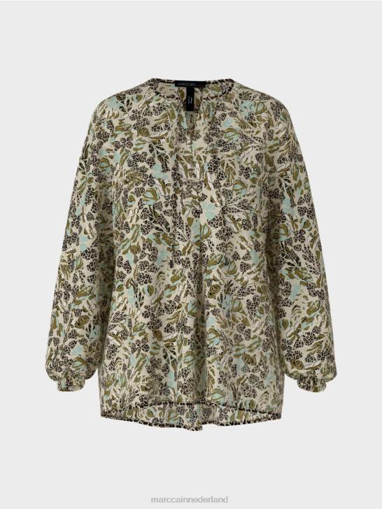 kleding zacht dakraam 464J981 top in blousestijl van viscose-crêpe Marc Cain