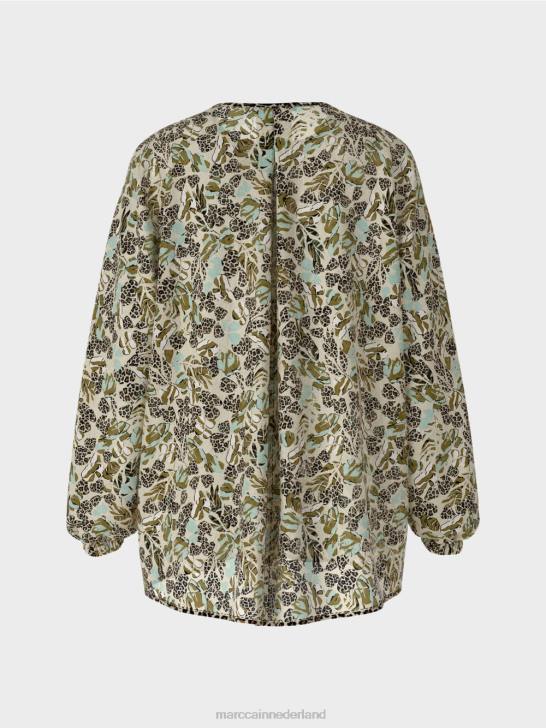 kleding zacht dakraam 464J981 top in blousestijl van viscose-crêpe Marc Cain