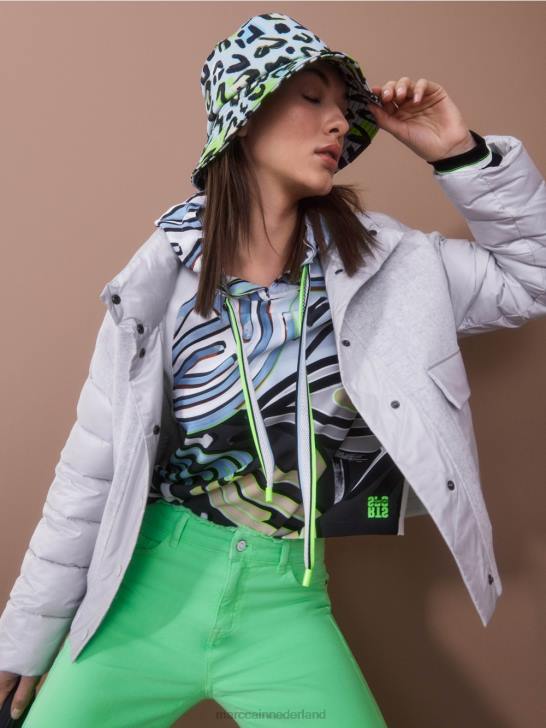 kleding zacht poederblauw 464J869 sportieve blouse van technojersey Marc Cain