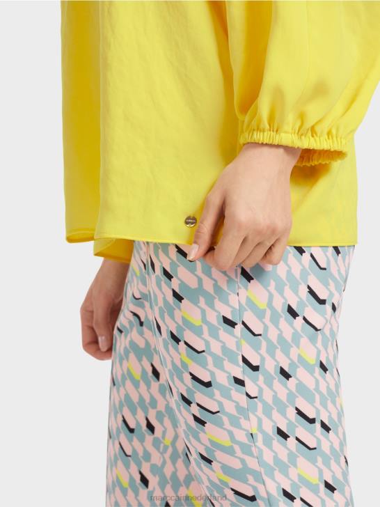 kleding zachte citroen 464J880 blouse met v-hals \"rethink samen\". Marc Cain