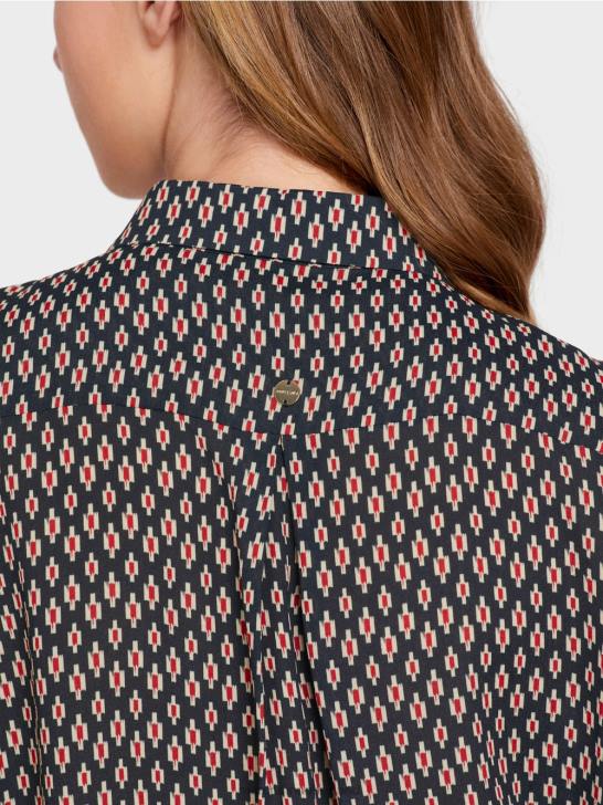 kleding zwart 464J920 viscose blouse met all-over print Marc Cain