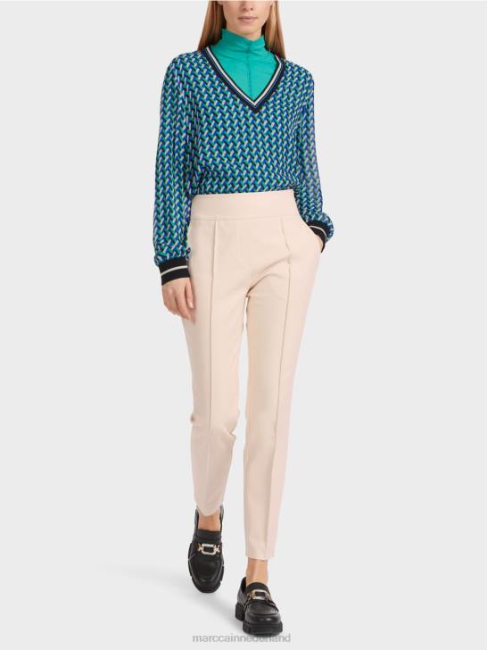 kleding Amandelbloesem 464J522 sliven broek met ritssluiting aan de zijkant Marc Cain