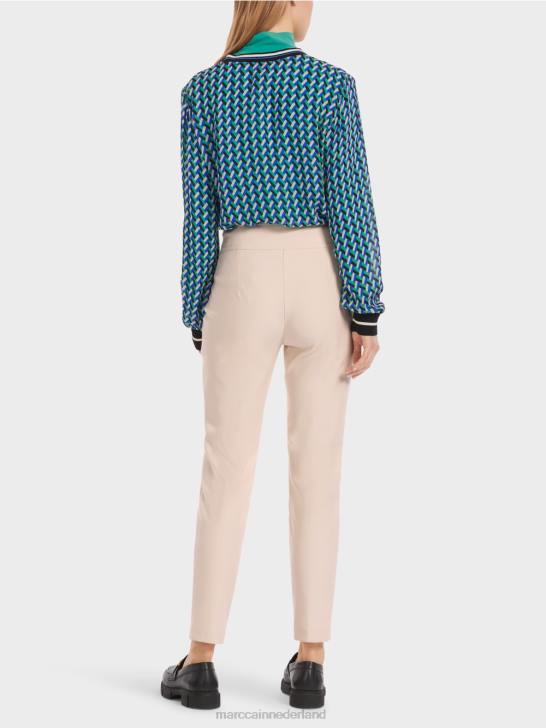 kleding Amandelbloesem 464J522 sliven broek met ritssluiting aan de zijkant Marc Cain