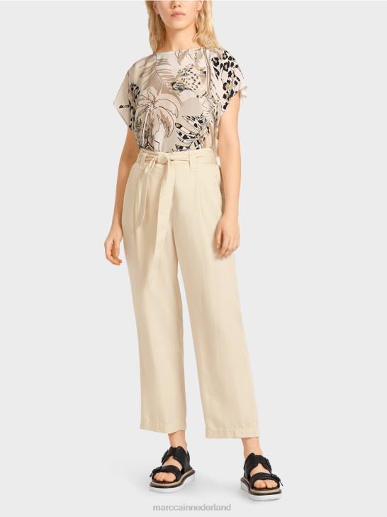 kleding crème 464J657 welleri "samen heroverwegen" broek Marc Cain