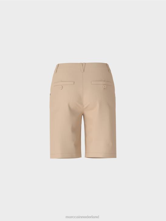 kleding diep zand 464J658 Finieke shorts in een vrouwelijke pasvorm Marc Cain