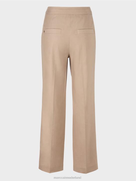 kleding diep zand 464J673 Wukari linnen en viscose broek Marc Cain