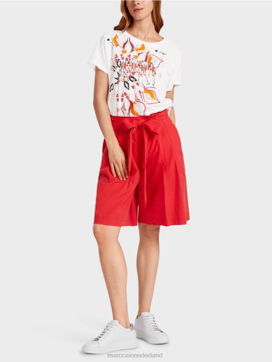 kleding dieprood 464J611 short in paperbag-stijl Marc Cain