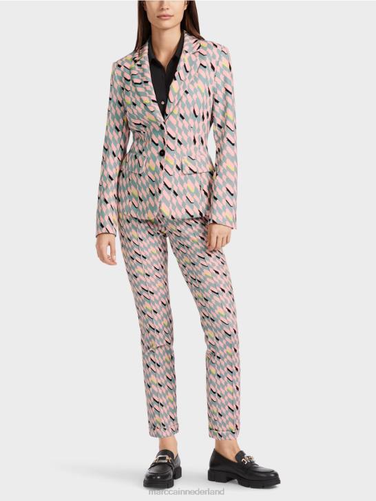 kleding donker hemelsblauw 464J589 broek sydney met grafisch ontwerp Marc Cain