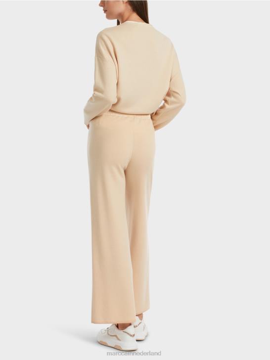 kleding donkere crème 464J547 wollen broek gebreid in Duitsland Marc Cain