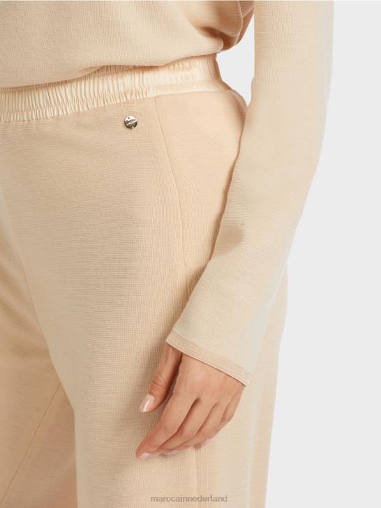 kleding donkere crème 464J547 wollen broek gebreid in Duitsland Marc Cain