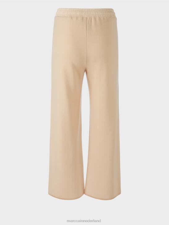 kleding donkere crème 464J547 wollen broek gebreid in Duitsland Marc Cain