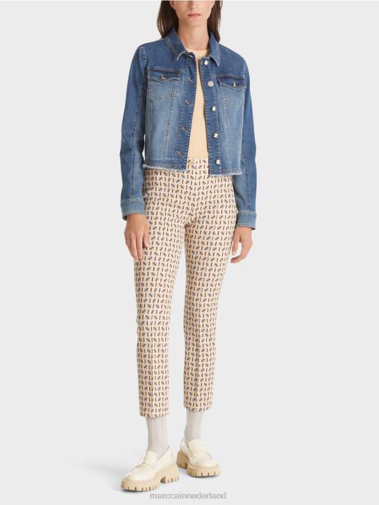 kleding donkere crème 464J549 stretch jersey broek sydney Marc Cain