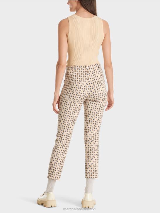 kleding donkere crème 464J549 stretch jersey broek sydney Marc Cain