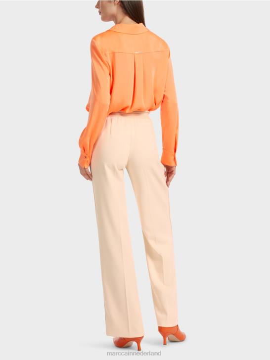 kleding donkere crème 464J551 broek met rechte pijpen welby Marc Cain