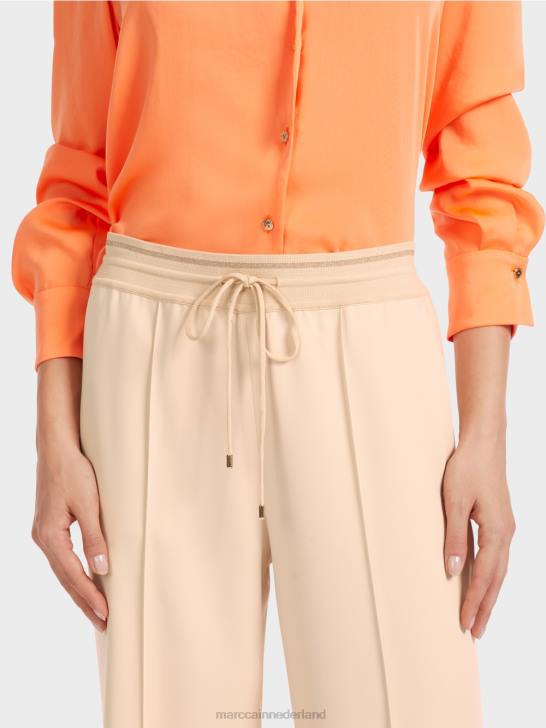 kleding donkere crème 464J551 broek met rechte pijpen welby Marc Cain