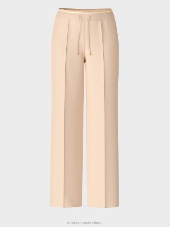 kleding donkere crème 464J551 broek met rechte pijpen welby Marc Cain