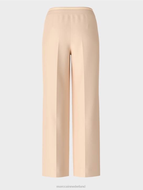 kleding donkere crème 464J551 broek met rechte pijpen welby Marc Cain