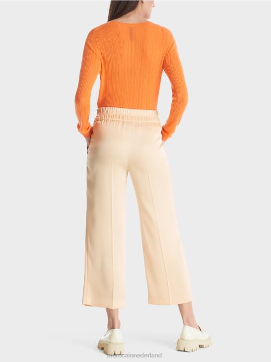 kleding donkere crème 464J553 Washington midi-broek met wijde pijpen Marc Cain