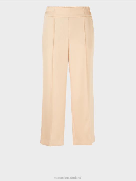 kleding donkere crème 464J553 Washington midi-broek met wijde pijpen Marc Cain