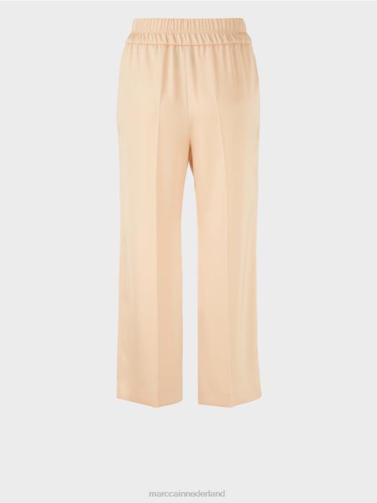kleding donkere crème 464J553 Washington midi-broek met wijde pijpen Marc Cain