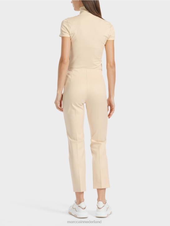 kleding donkere crème 464J593 elegante jersey broek sydney Marc Cain