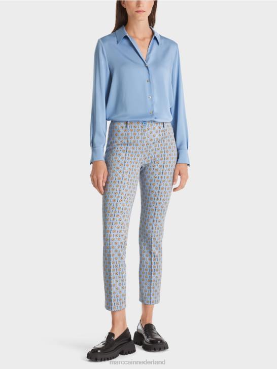 kleding donkere zomerhemel 464J548 stretch jersey broek sydney Marc Cain