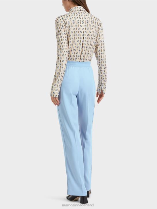 kleding donkere zomerhemel 464J550 broek met rechte pijpen welby Marc Cain